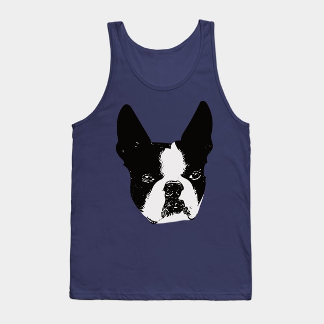 Boston Bull Terrier Face Tank Top by DoggyStyles